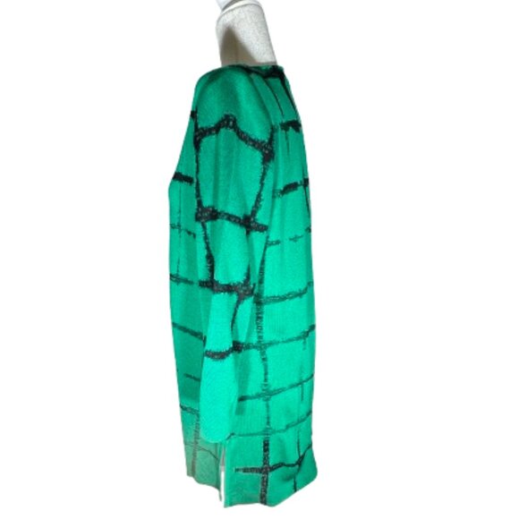 NWT Misook Women's Green and Black Open Front 3/4" Sleeve Cardigan Size Medium - Picture 3 of 7